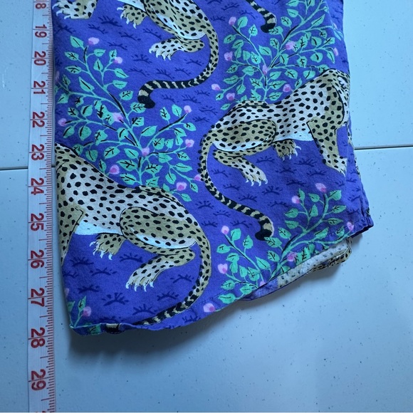 ANTHROPOLOGIE PRINTFRESH Violet Bagheera Cheetah Print Cropped Pajama Set Sz S - Picture 7 of 15